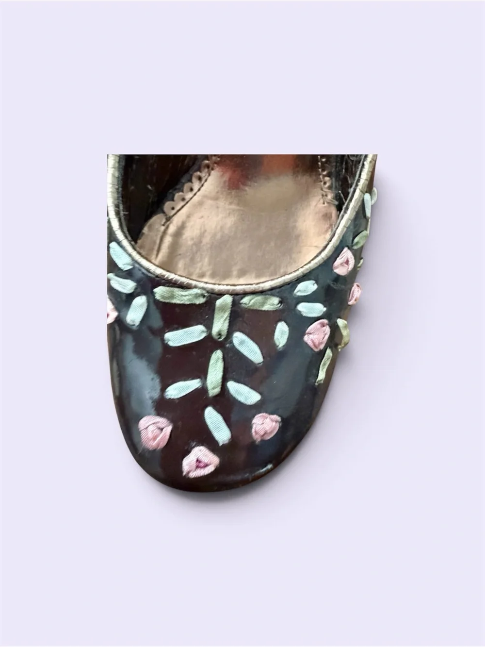 Deep Brown Floral Embroidered Women's Steve Madden Pumps